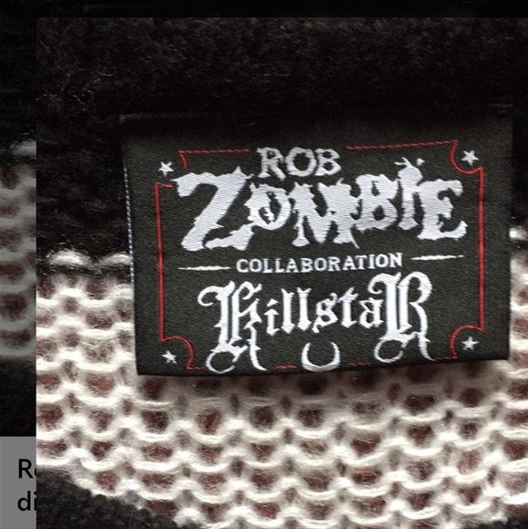 Desperately ISO Rob Zombie X Killstar black & white striped distressed sweater!! - Picture 4 of 4
